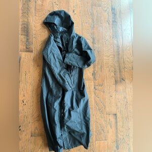 LL bean black long raincoat. Size small.